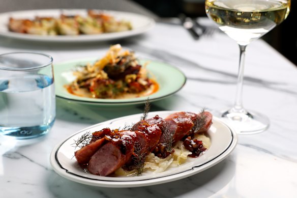 LP’s pork sausage with fennel and bacon jam.