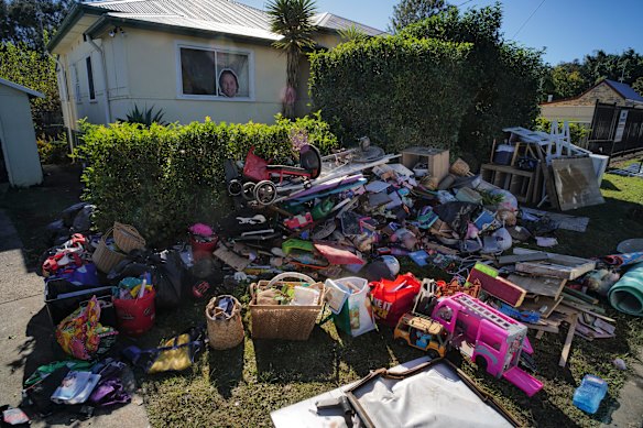 Flood damage in Taree. Premier Chris Minns says the town was hit “incredibly hard”.