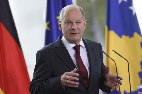 German Chancellor Olaf Scholz on Thursday before he left for a one-day visit to China.