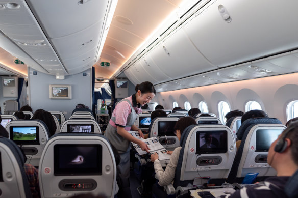 Passengers on board ANA are asked not to talk too loudly.