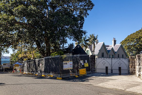Construction is under way to increase security at Kirribilli House.
