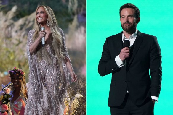 Ben Affleck and Jennifer Lopez both at Vax Live: The Concert to Reunite the World on May 2.