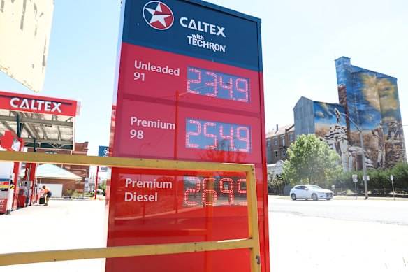 A petrol station in Harden, NSW, today.