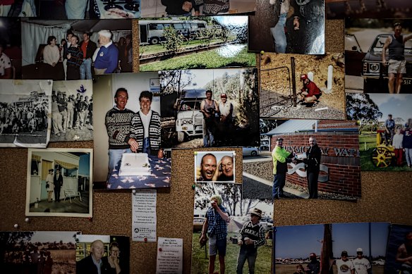 The photographs of a life well lived on Glenys Mulcahy’s refrigerator. 
