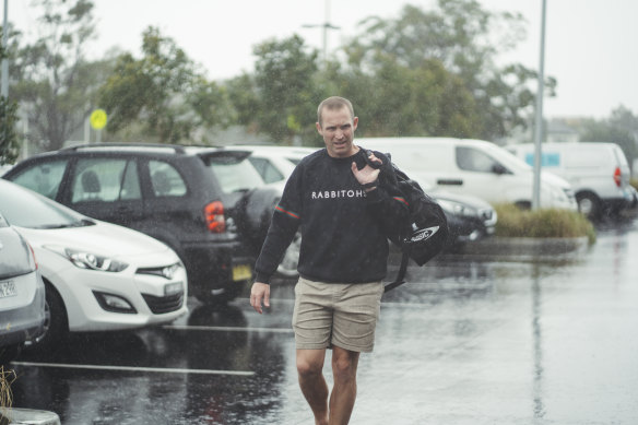 Ben Hornby on his way out of South Sydney training on Tuesday.