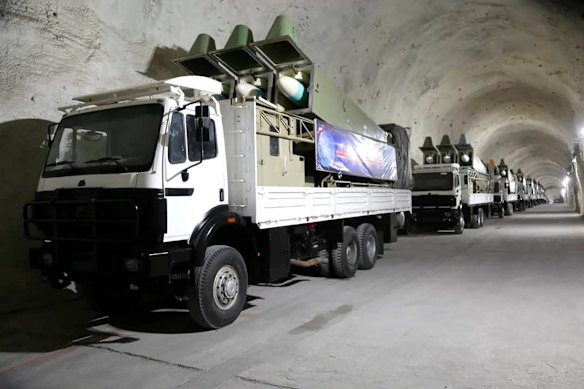 Iran has periodically released image and footage of ballistic missiles concealed in underground shelters.