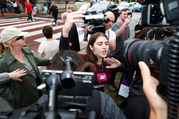 Australia’s Voice senate candidate Emanie Darwiche heckling Prime Minister Anthony Albanese.