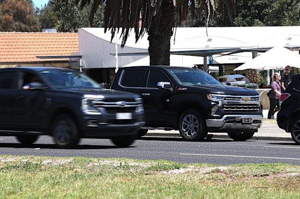 A Chevrolet ute in St Kilda West on Saturday.