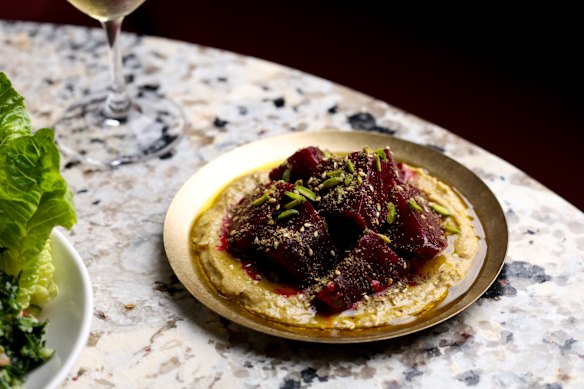 Roast beetroot salad.