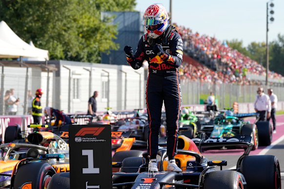 Max Verstappen takes pole.