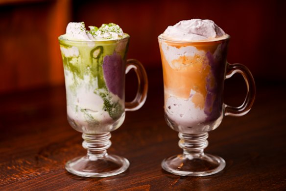 The ube matcha and ube latte.