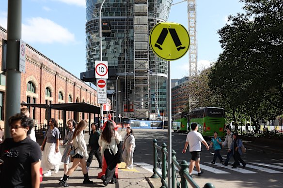 The Atlassian tower is under construction in Haymarket, which forms part of the corridor dubbed Sydney’s “quiet economic giant”. 