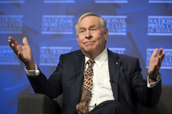 Former WA premier Colin Barnett during an address to the National Press Club of Australia in Canberra on Wednesday.