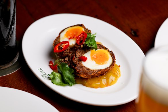 Curried lamb scotch egg.