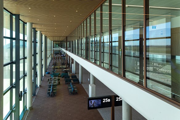 A view from the top floor where international passengers will arrive.
