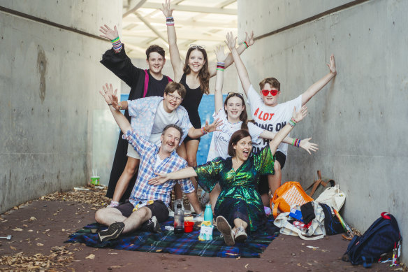 The Maundette family camped outside of Accor Stadium.