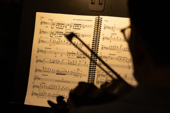 Orchestra Victoria in rehearsal for Phantom of the Opera.