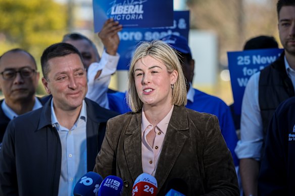 Matthew Guy (left) with Opposition Leader Jess Wilson.