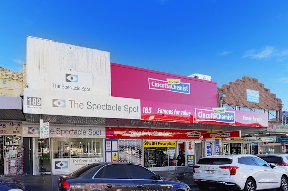 The two-building property at 185-189 Merrylands Road is home to the original Cincotta Discount Chemist.