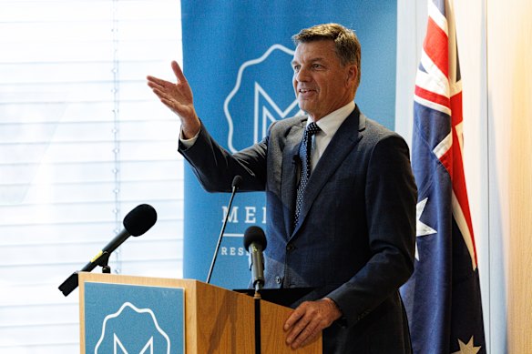 Angus Taylor talks immigration at the Menzies Research Centre