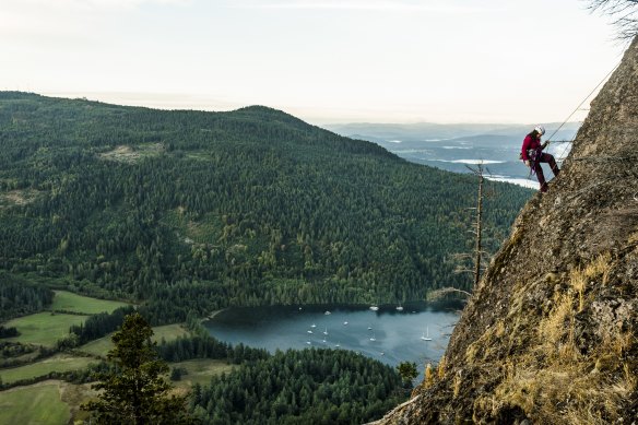 Rock Climbing on Canada’s Salt Spring island.