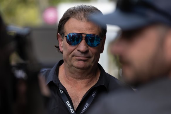 John Setka outside Melbourne Magistrates’ Court on Thursday.