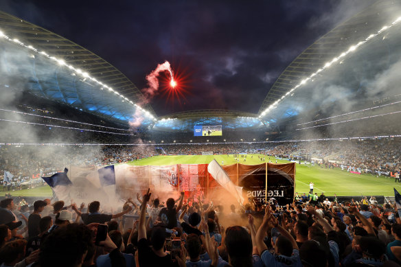 The Cove was in full voice during the Sydney Derby. 