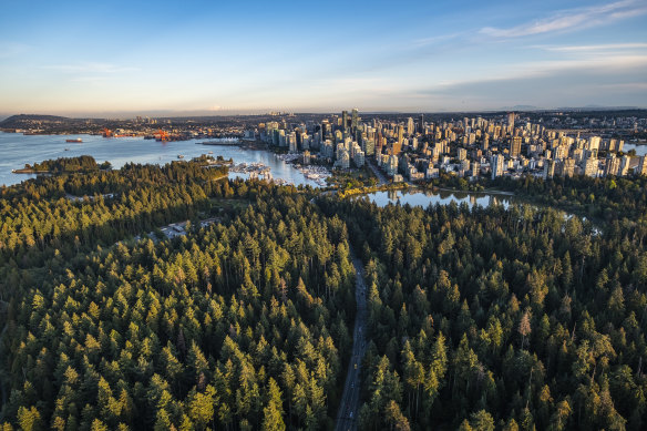 Vancouver’s Stanley Park is popular among cyclists and joggers.