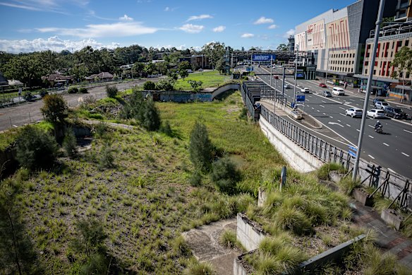 It’s not a park: The Ryde Civic Centre site opposite Top Ryde Shopping Centre remains a grassed-over hole in the ground.