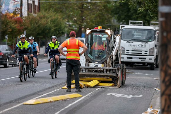 Yarra City Council decided to commence roadworks to narrow the protected bike lanes on Elizabeth Street in Richmond.