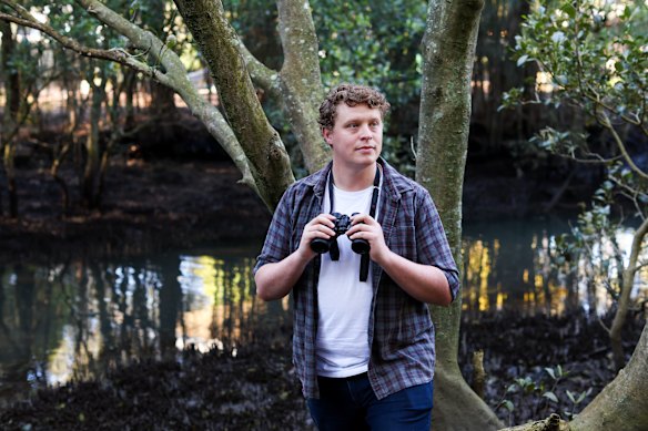 Birdwatcher Nathan Harrison is happy to own the label “nerd”. 