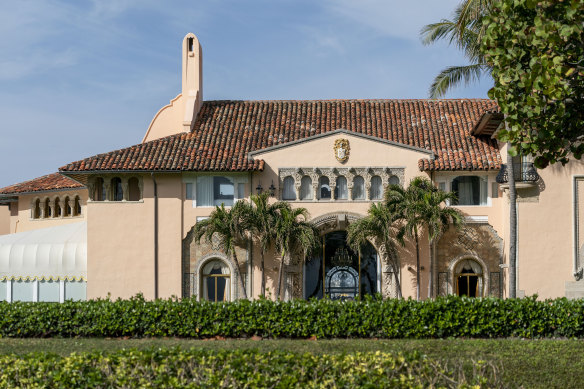 Former US president Donald Trump’s Mar-a-Lago property in Florida.