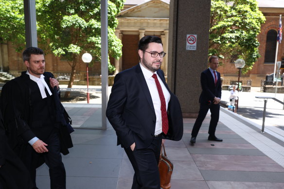 Bruce Lehrmann outside the Federal Court in Sydney this month.