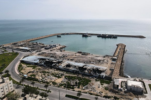 A damaged fishing pier in the port of Qeshm Island, an Iranian island in the Strait of Hormuz.