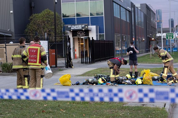 Some 30 firefighters responded to the suspicious early morning fire. 