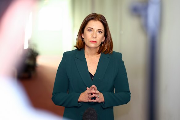 Communications Minister Anika Wells returned from leave to address the outage.