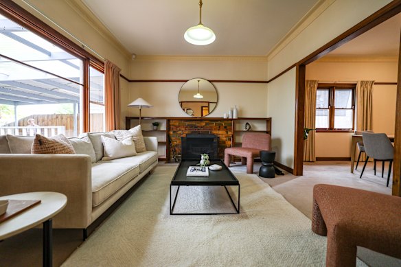 The original timber skirting and floorboards were preserved throughout the home.