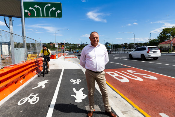 “I don’t think it would get a five out of 10”: Traffic engineer Craig McLaren scored the Rozelle interchange after a tour with the Herald.