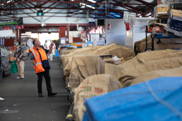 Closed stalls during the Queen Victoria market strike.