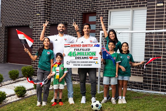Tony Segar (centre) with brother Ramy and family members Kenzy, Leo, Alexander, Rima and Chelsea at their home in Gregory Hills.