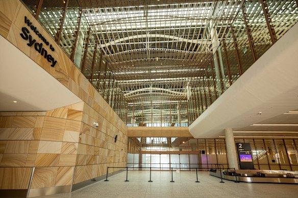 The baggage hall inside the new airport.