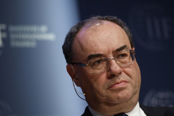 Bank of England governor Andrew Bailey.