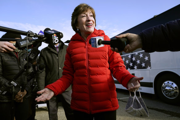 Republican Senator Susan Collins claims victory the day after polls closed.