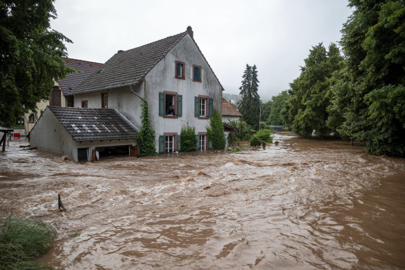Houses were submerged in Erdorf, Germany, in the worst flooding to hit the country in years.