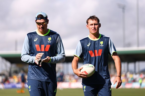 Matt Renshaw and Marnus Labuschagne in Mackay.
