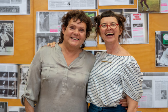 Evonne Goolagong Cawley and Andrea James in 2018 for <I>Sunshine Super Girl</I> development.