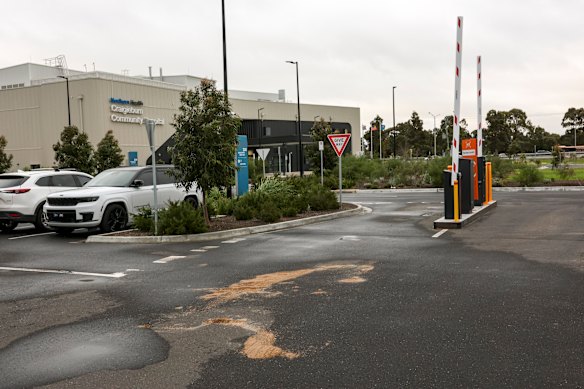 The car park of the Craigieburn Community Hospital on Thursday morning.