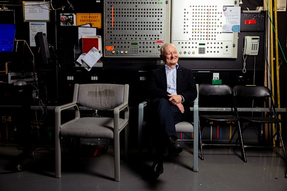 Antony Green sits on the ABC election set ahead of what he says is his last election. 