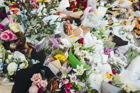 Tributes at Bondi Junction Westfield.