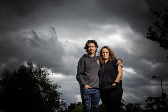 Debra Azzopardi and her son Blake, 21, who has life-threatening food anaphylaxis.